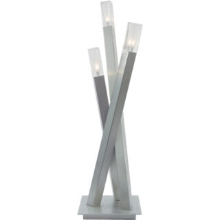 Candeeiro de mesa DORA quadrado 3xG4 12V C.18xL.18xAlt.62cm níquel