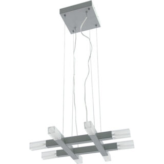 Candeeiro de tecto DORA quadrado 8xG4 12V C.46xL.46xAlt.Reg.cm níquel