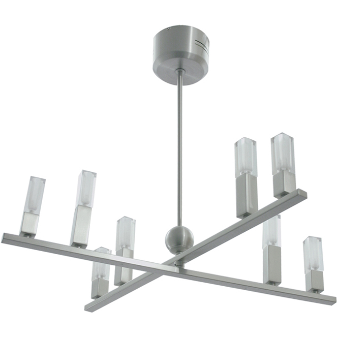 Candeeiro de tecto DORA redondo 8xG4 12V C.70xL.70xAlt.59cm níquel