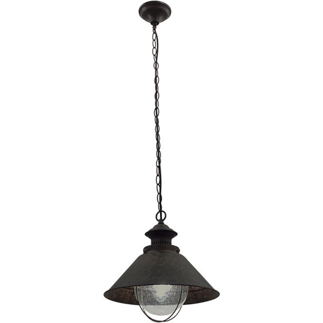 Suspensão BOLZANO redondo pequeno 1xE27 Alt.Reg.xD.25cm castanho