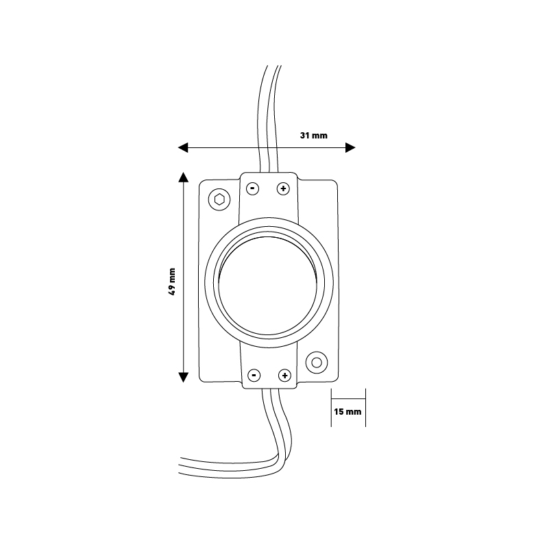 Corrente de 20 Módulos de 1 LED SMD Samsung 12V DC 2W - Image 2