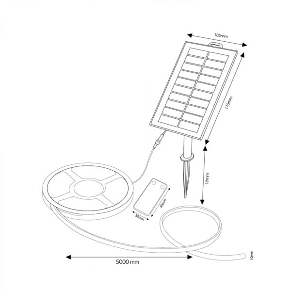 Pack Fita LED Solar SMD2835 300L Multicolor - 5 Metros - Image 3