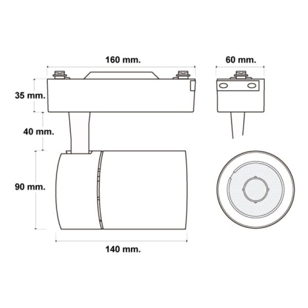 Foco LED para calha Clean Branco 30W Monofásica CCT - Image 2