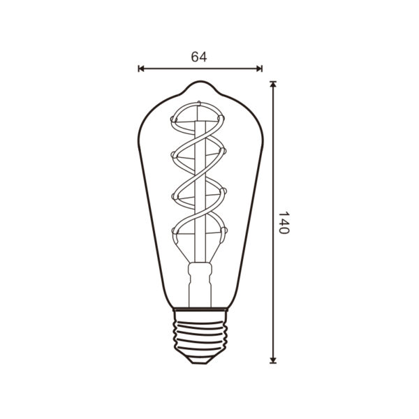 Lampada LED Filamento Espiral E27 ST64 4W Ámbar - Image 2