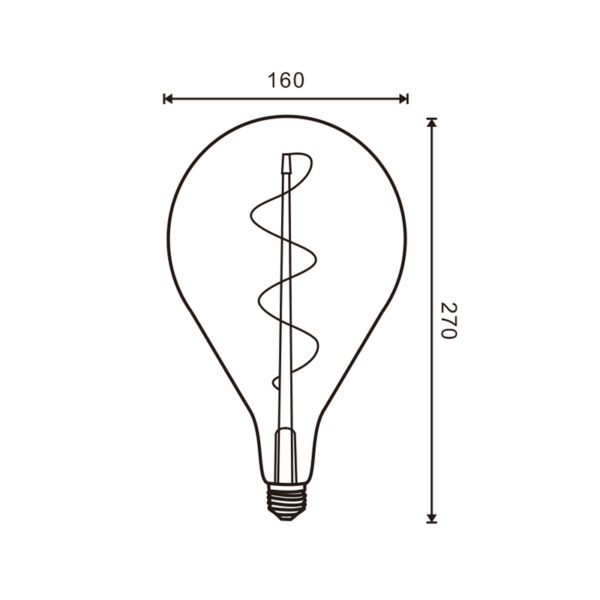 Lampada LED Filamento Espiral E27 A160 4W Ámbar - Image 2