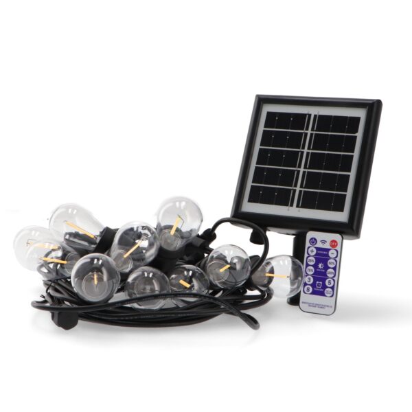 Grinalda LED Solar 3W de 10 lâmpadas E27 Exterior IP65 - 3000K