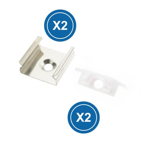 Pack 2 Topos e 2 grampos para Perfil LM3704