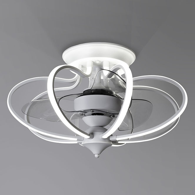 Ventoinha de tecto KAI branca, 3 palas, 120W LED 3000|4000|6500K, Alt.35xD.60cm - Image 3