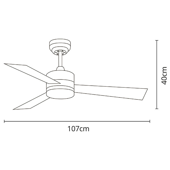 Ventoinha de tecto KILIM prata, 3 palas reversíveis, 18W LED 3000|4000|6500K, Alt.40xD.107cm - Image 3