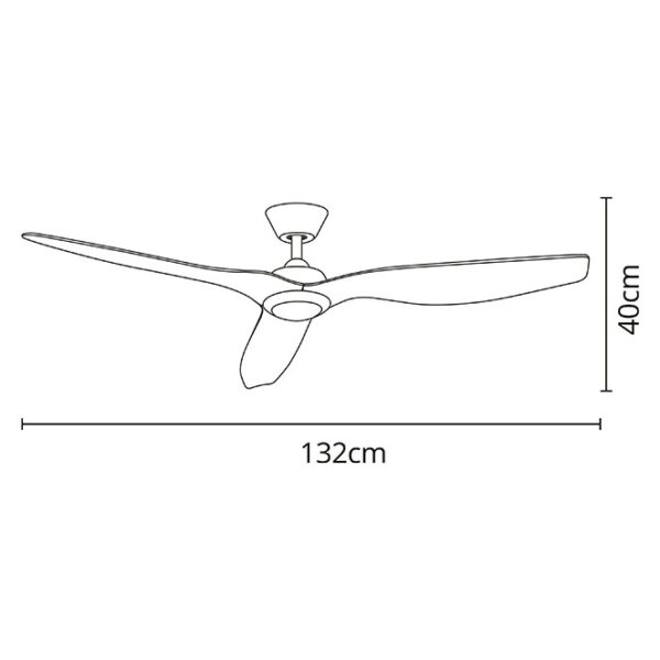 Ventoinha de tecto DELFOS oxidada/Cerejeira, 3 palas, 20W LED 4000K, Alt.40xD.132cm - Image 2