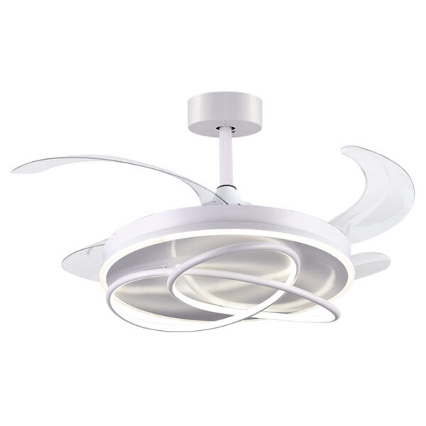 Ventoinha de tecto ATLAS branca, 4 palas retráteis, 72W LED 3000|4000|6000K, Alt.35xD.108/50cm