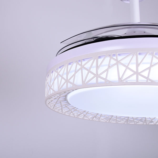 Ventoinha de tecto NIDO branca, 4 palas retráteis, 72W LED 3000|4000|6000K, Alt.35xD.108/50cm - Image 3