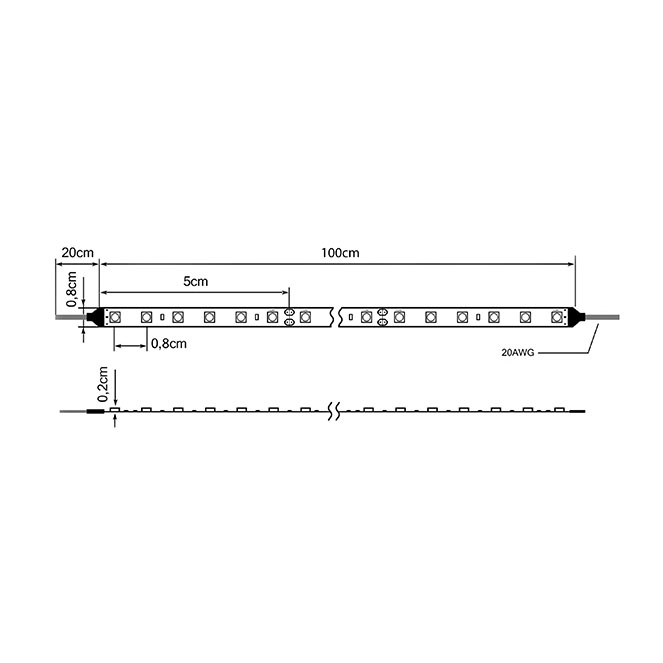 Fita LED 24Vdc 9,6W/m 120LED/m 3000K IP20 1m (múltiplos de 5m) - Image 2