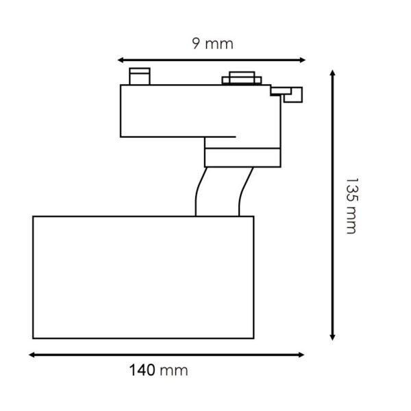 Foco LED para calha Preto Berna 12W Monofásica - 3000K - Image 2