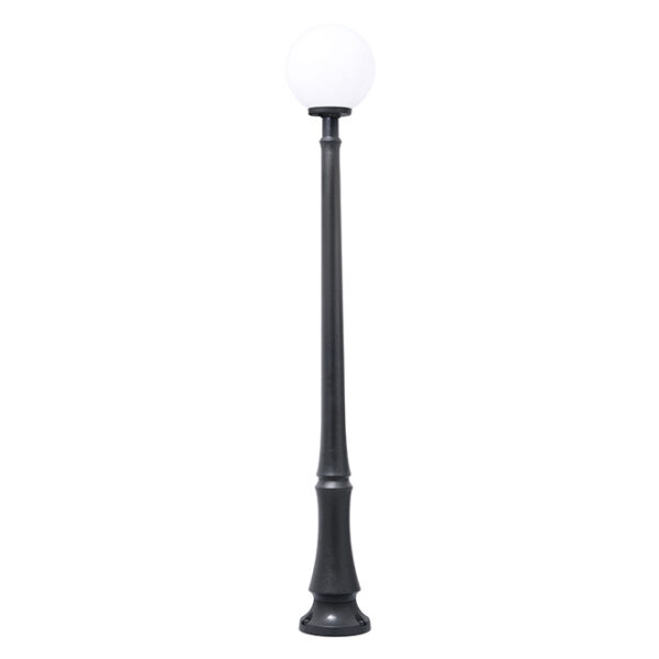 Pilar GLOBE 1xE27 11W botão CCT (3cores) IP55 Alt.203xD.30cm resina preta