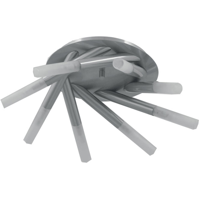 Plafond DINA redondo 8xG9 Alt.17xD.33cm níquel