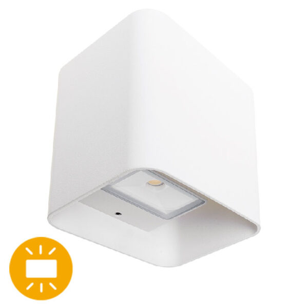 Aplique SOURE IP54 2x4W LED 650lm 4000K 95°C.11xL.9,5xAlt.11cm Alumínio Branco