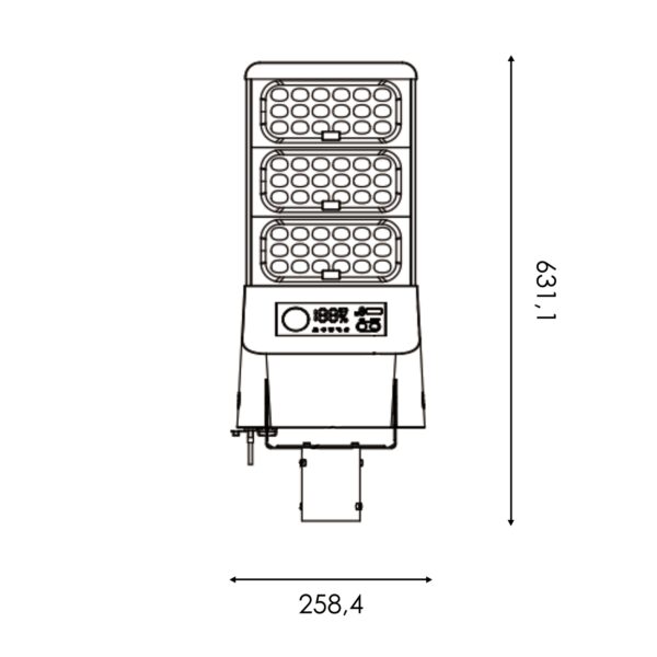 Luminária Solar LED Hybrid Para Iluminação Pública 9000Lm CCT - Image 2