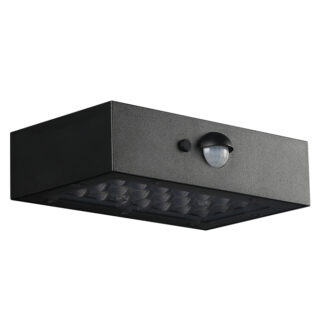 Aplique solar SANDOVAL IP65 3W LED 350lm 3000K/3000K C.13,76xAlt.3,54cm preto