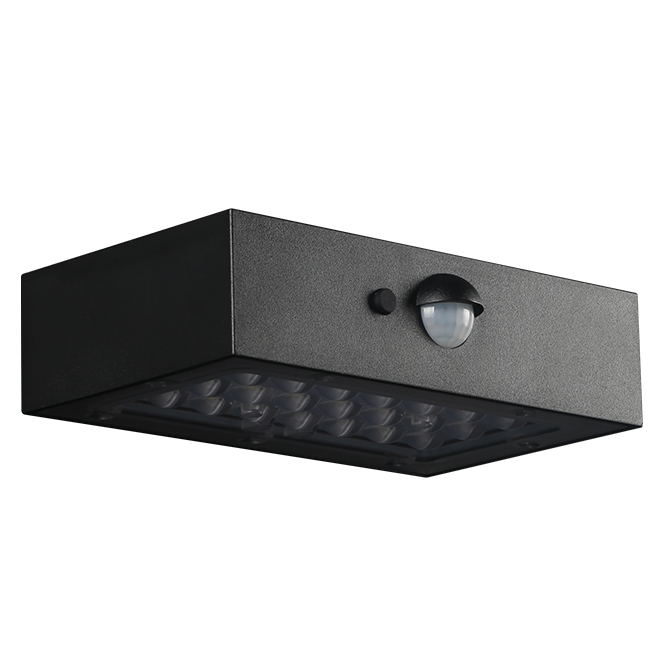 Aplique solar SANDOVAL IP65 3W LED 350lm 3000K/3000K C.13,76xAlt.3,54cm preto