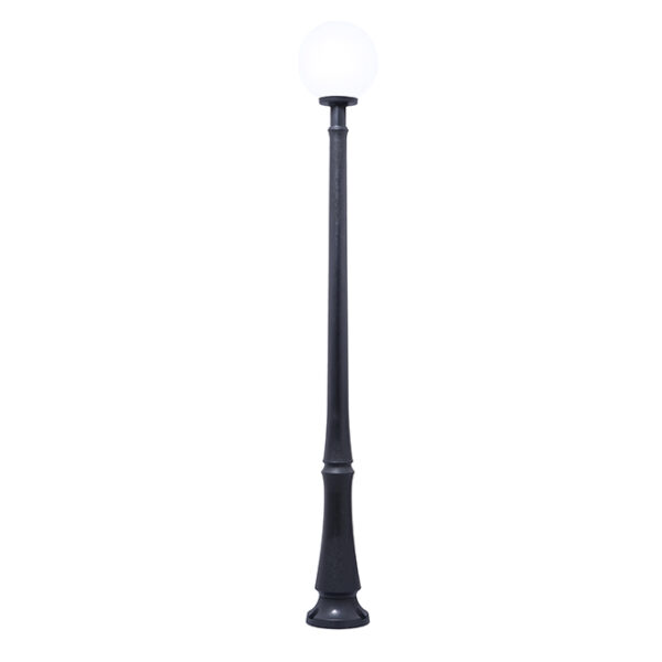 Pilar GLOBE 1xE27 11W botão CCT (3cores) IP55 Alt.227xD.30cm resina preta