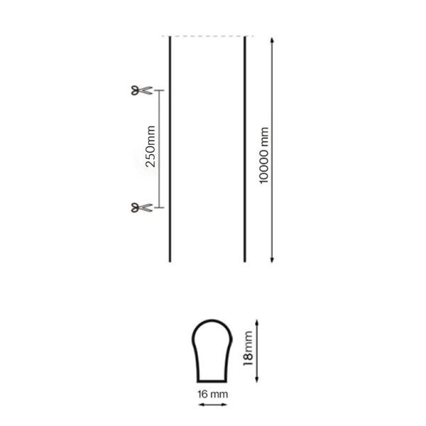 Luminária Wall Washer Néon LED Flexível 220VCA Flexivel 12W IP65 - 10 Metros 4000K - Image 2