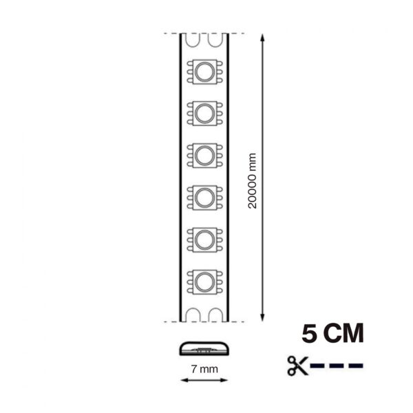 Fita LED 12VCC SMD2835 Flexilight IP44 60 LED/m - 20 Metros Amarelo - Image 2