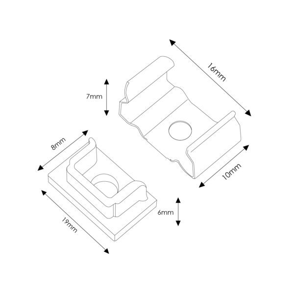 Pack 2 Topos e 2 grampos para Perfil LM3701 - Image 2