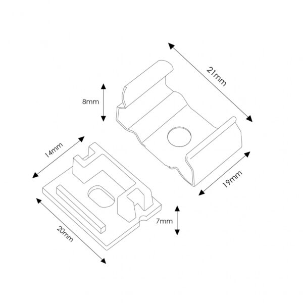 Pack 2 Topos e 2 grampos para Perfil LM3757 - Image 2