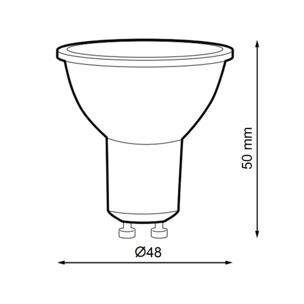 Lâmpada LED GU10 SMD PLUS 7W Regulável 60º - Pack 6 3000K - Image 2