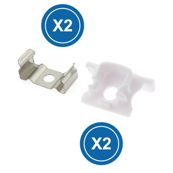 Pack de 2 topos e grampos para perfil  LM3714