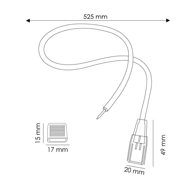 Cabe adaptador c/ clip para fita LED 220VAC Como - Image 2