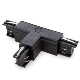 Conector tipo T para calha trifásico Preto