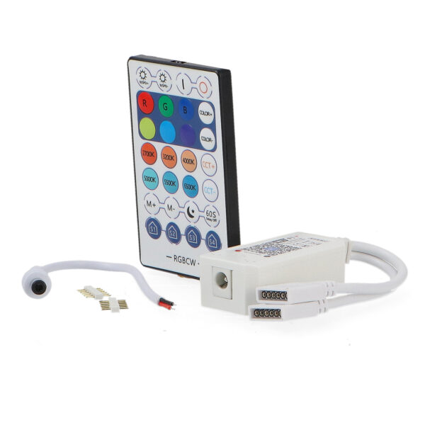 Controlador mini para fita led RGBW com controle remoto por IR / APP Magic Home