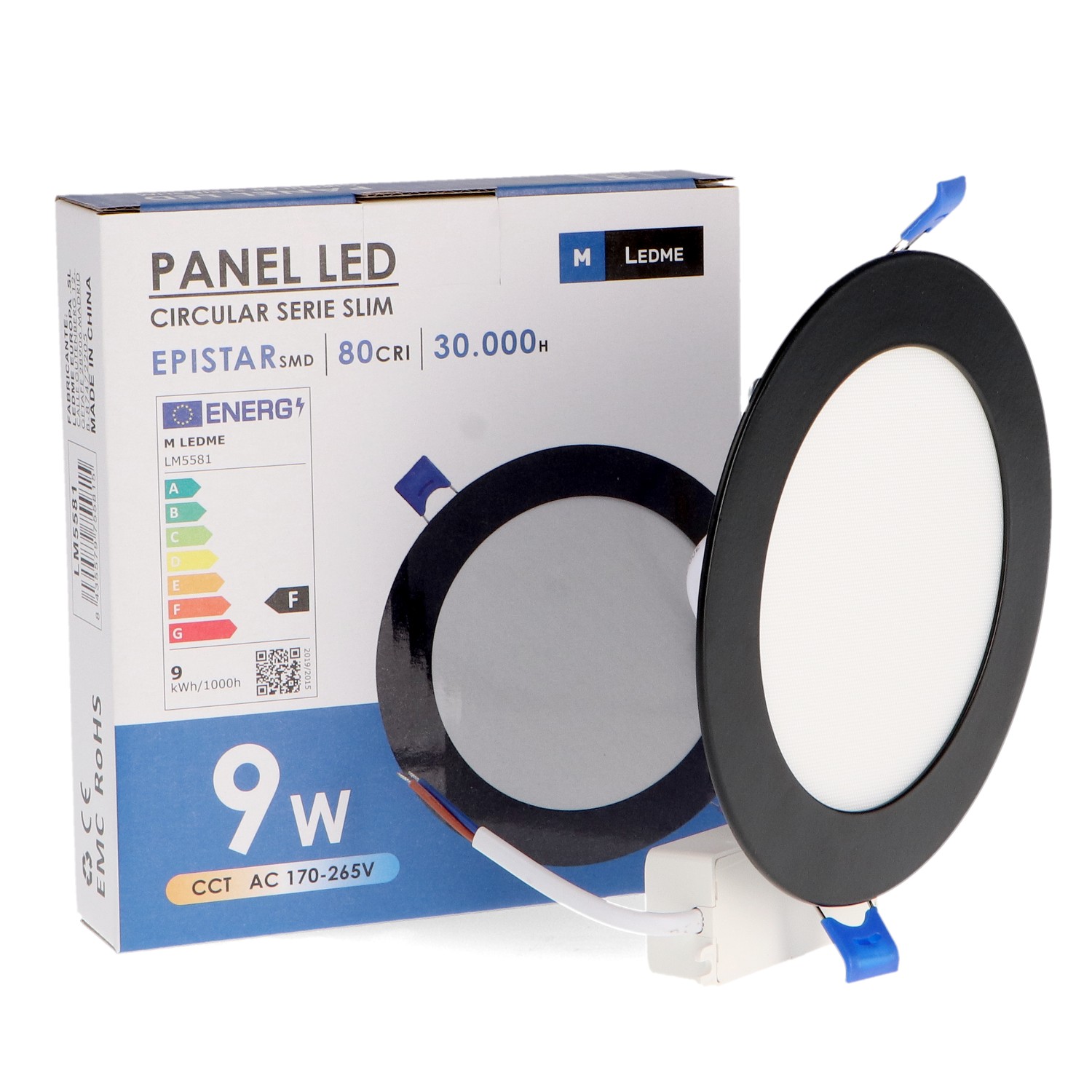 Painel LED Redondo Preto 9W CCT - Image 3