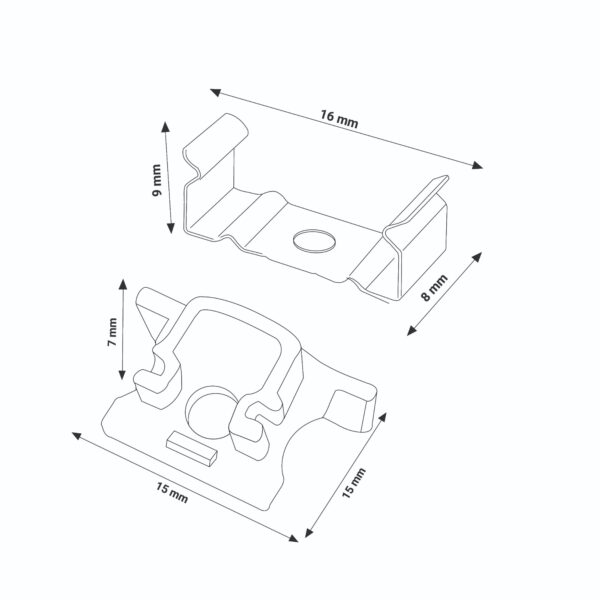 Pack de 2 topos e grampos para perfil  LM3714 - Image 2