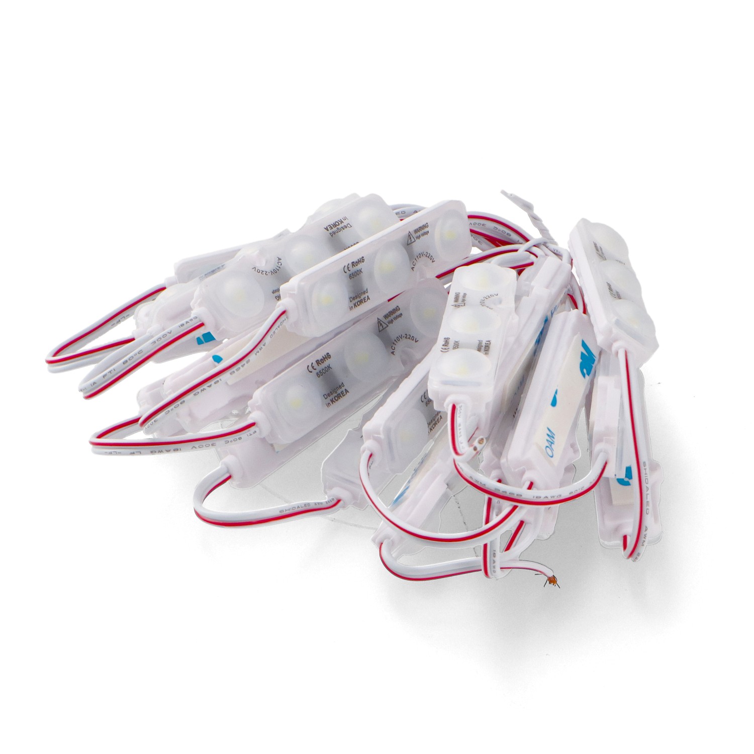 Corrente de 20 Módulos de 3 LED SMD Samsung 220V DC 2W