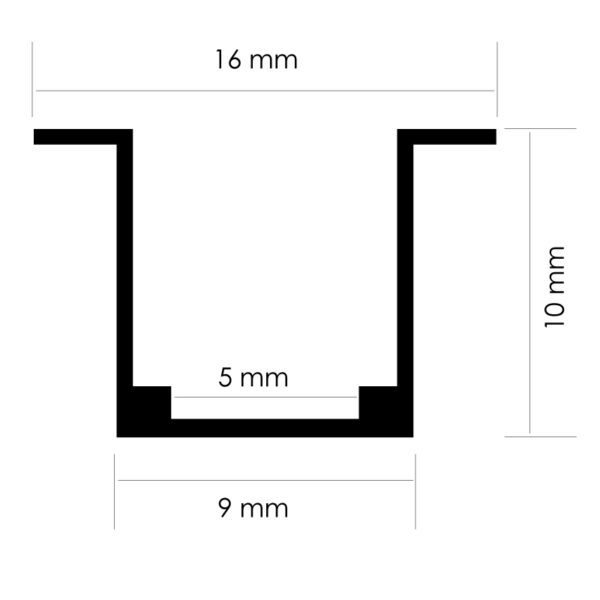 Perfil de aluminio com abas 2 metros para Neón LED 24V/220V - Image 2