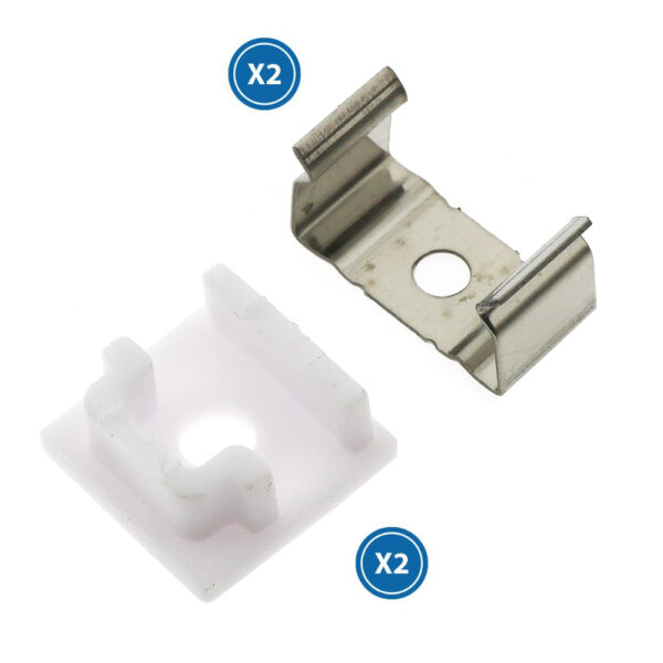 Pack de 2 topos e 2 grampos para perfil LM3709