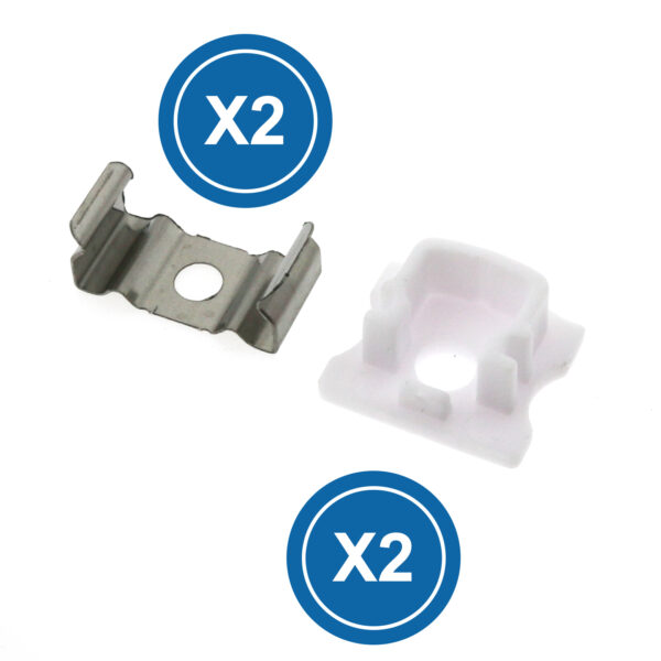 Pack de 2 topos e grampos para perfil LM3712