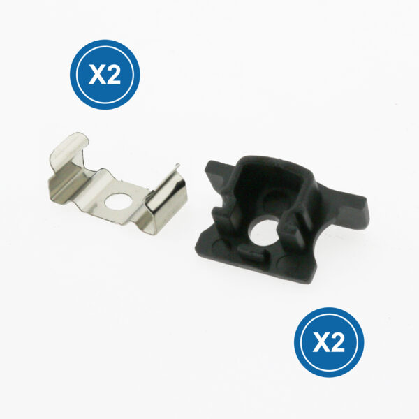 Pack de 2 topos e grampos para perfil  LM3722