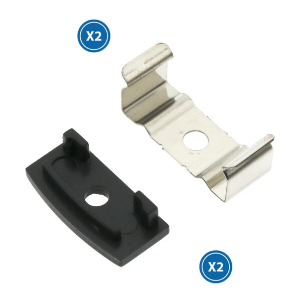 Pack de 2 topos e 2 grampos para perfil LM3730