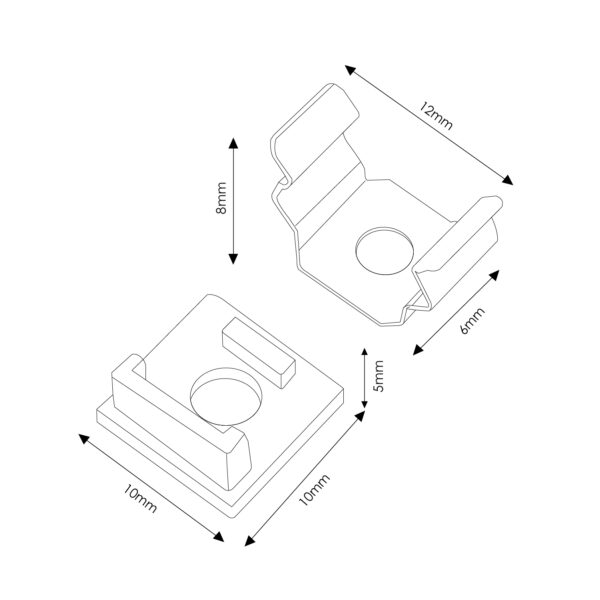 Pack de 2 topos e 2 grampos para perfil LM3743 - Image 2