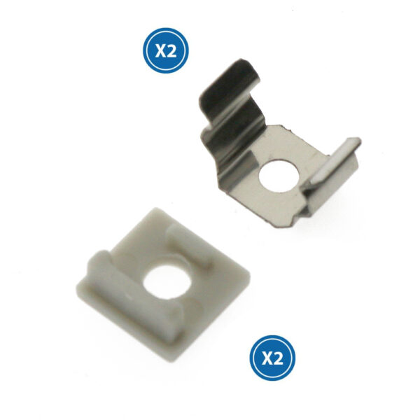 Pack de 2 topos e 2 grampos para perfil LM3743