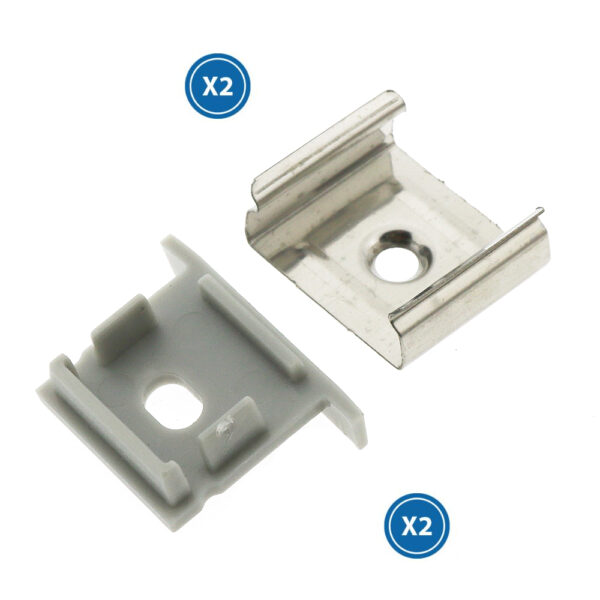 Pack de 2 topos e 2 grampos para perfil LM3767