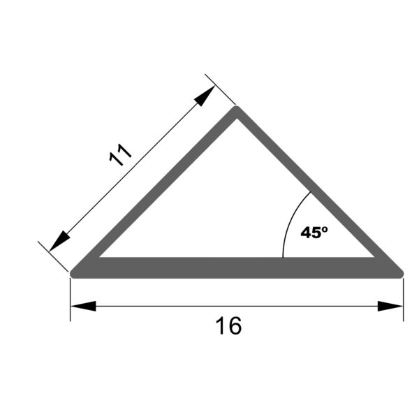 Perfil de aluminio Triangular - 2 metros - Image 2