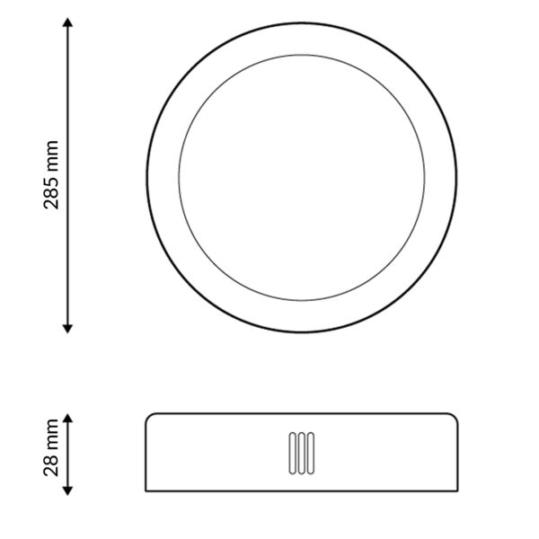 Plafonnier LED Circulaire Série Slim Nero 25W CCT - Image 2