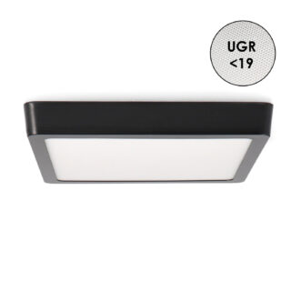 Painel de Superficie Serie Slim Preto Quadrado 20W CCT