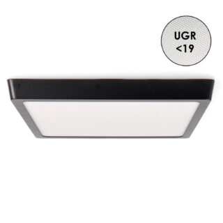 Painel de Superficie Serie Slim Preto Quadrado 25W CCT