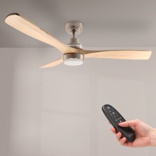 Ventoinha de Teto LED Nickel Wood CCT
